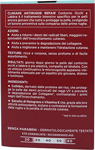 CLINIANS ANTIRUGHE REPAIR bálsamo intensivo contorno ojos y labios, con Extracto de Granada, 15 mL