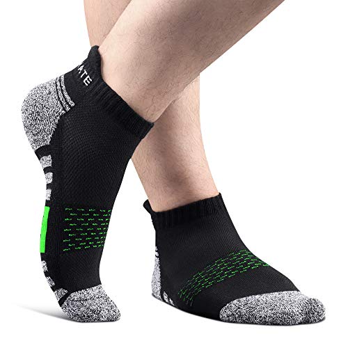 Closemate 6 pares de calcetines de entrenamiento atlético para hombres y mujeres de corte bajo que absorbe el deporte de la lengüeta calcetines para hombre 2rojo2azul2verde 43-45