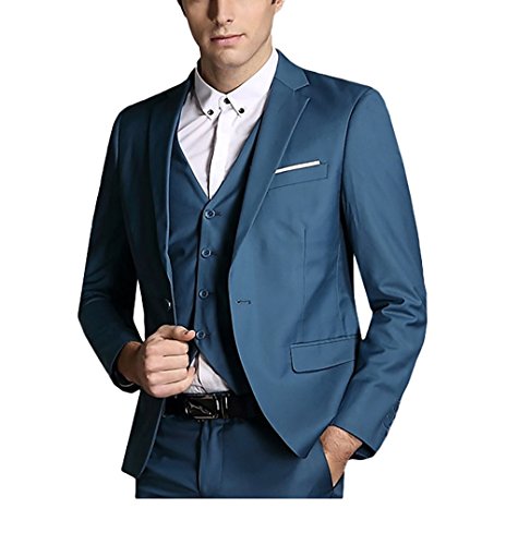 Cloud Style Traje ceñido para hombre, moderna chaqueta de un botón azul M