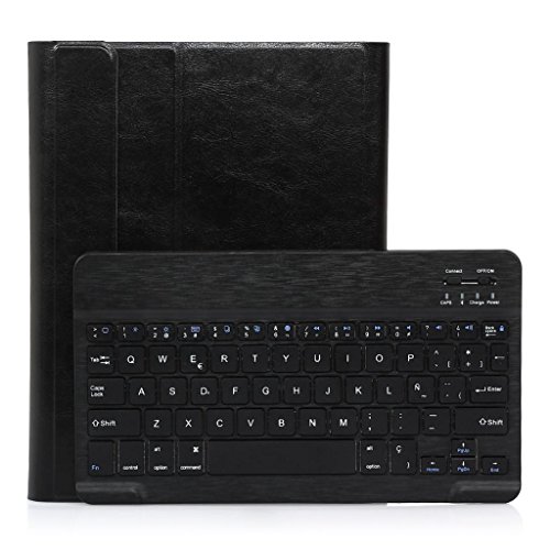 CoastaCloud iPad 2 3 4 Funda con Teclado Bluetooth iPad 2/3/4 Funda Cubierta Protectora con Teclado Inalambrico QWERTY Español (Negro)