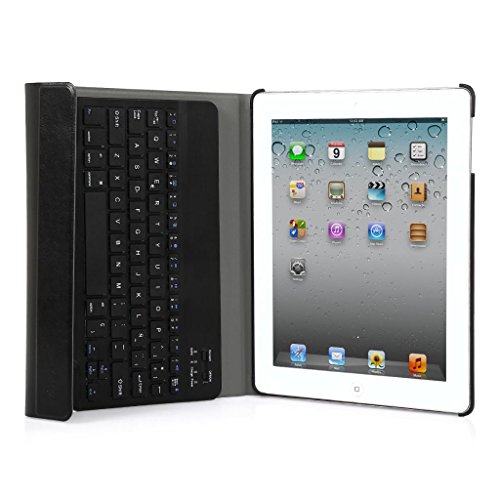 CoastaCloud iPad 2 3 4 Funda con Teclado Bluetooth iPad 2/3/4 Funda Cubierta Protectora con Teclado Inalambrico QWERTY Español (Negro)