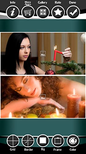 Collage de la foto de las velas de Navidad