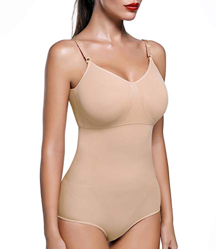 COMFREE Bodies Moldeadores para Mujer Adelgazante Faja Reductora Ligero Control de Barriga sin Mangas Body Shaper Talla Grande XL Beige