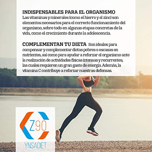 Complejo vitamínico con minerales, vitamina C, vitaminas B2, B3, B5, B6 y B12 y hierro - Multivitamínico para combatir el cansancio, la fatiga y aumentar el bienestar de tu cuerpo (90 cápsulas)