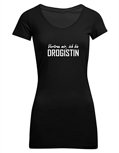 Confía en mí, soy boticario, las mujeres extra largo T-Shirt Negro negro Talla:xx-large