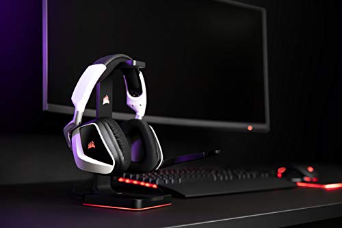 Corsair Void Elite RGB Wireless Auriculares para Juegos (7.1 Sonido Envolvente, Inalámbrico de 2.4 GHz de Baja latencia, 12 m de Alcance, Personalizable Iluminación, Compatible con PC, PS4) Blanco