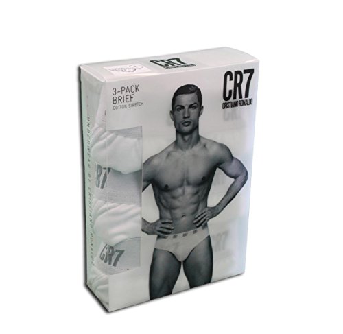 CR7 Cristiano Ronaldo Basic - Ropa interior deportiva, 3 piezas, color Blanco (Plain White), talla S