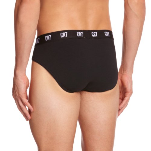 CR7 Cristiano Ronaldo - Basic - Slip Deportivo Hombre - Alto Contenido en algodón - Negro - Tamaño XL (CR7-JBS-8100-66-900-XL)