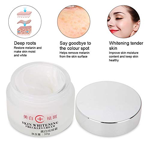 Crema blanqueadora, crema de aclarado facial anti melasma para la eliminación de manchas de pecas, rejuvenecimiento de la piel de la cara, nutrientes y reparaciones, 30g