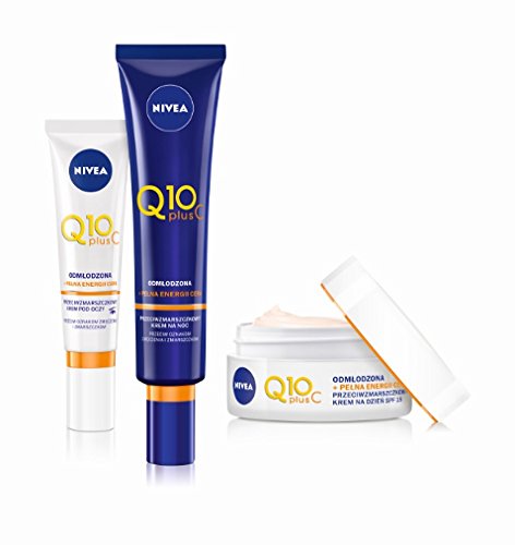 Crema de día con vitamina C para piel cansada y opaca Nivea Q10 Plus C antiarrugas con Energy SPF 15