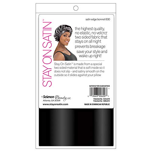 Cristina Stay On Satin Nites Bonnet Sleep Cap #600 by SATIN