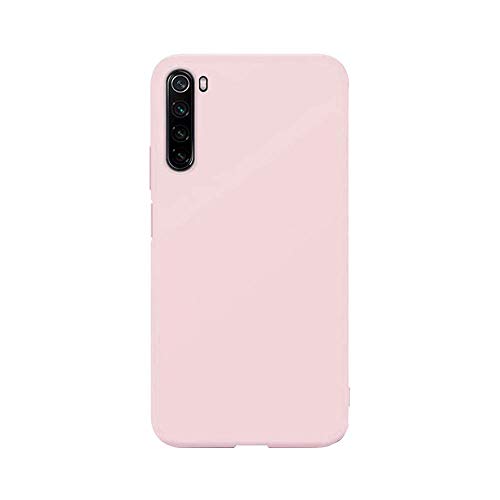 cuzz Funda para Xiaomi Redmi Note 8+{Protector de Pantalla de Vidrio Templado} Carcasa Silicona Suave Gel Rasguño y Resistente Teléfono Móvil Cover-Rosa Claro