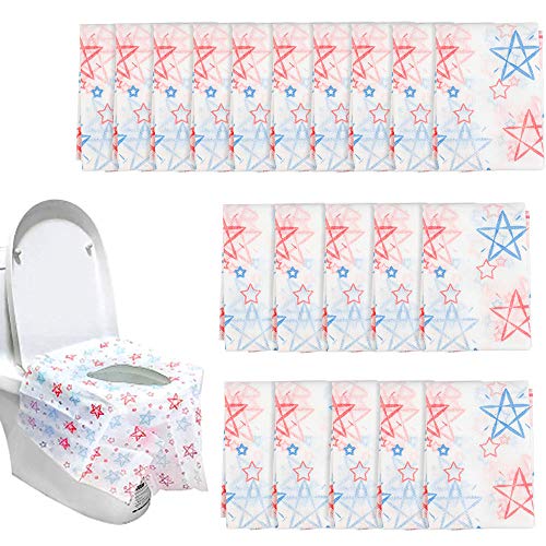 Dadabig 20 Pack protector wc Desechable Fundas de Asiento de Inodoro Desechables Viajes Seguridad Alfombrilla para Tapa de Inodoro para Bebé,Embarazadas,Baño Público