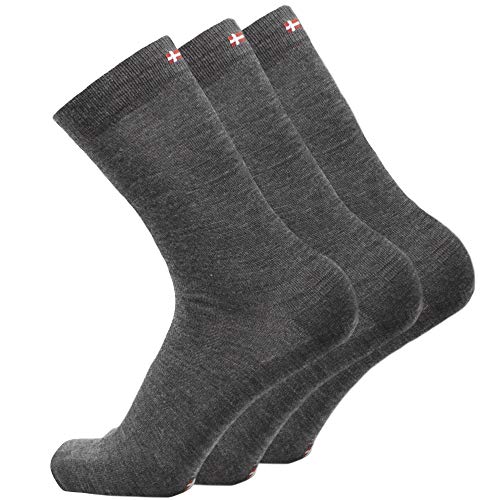 DANISH ENDURANCE Calcetines de Lana Merino 3 Pares (Gris, EU 39-42)