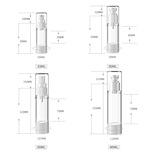 Da.Wa 3 pcs Botella Cosmética de Alta Gama Botella de Spray Plana al Vacío Botella Cosmética (15ml)