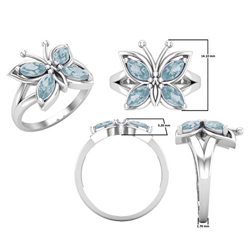 DazzlingRock Collection plata de ley 925 plata de ley marquesa Blue Aquamarine