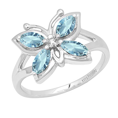 DazzlingRock Collection plata de ley 925 plata de ley marquesa Blue Aquamarine