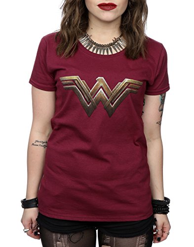 DC Comics mujer Wonder Woman Logo Camiseta Medium borgoña