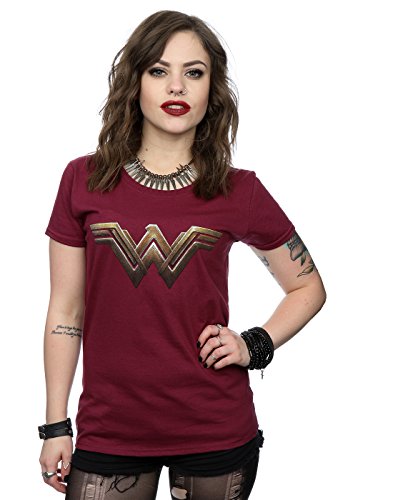 DC Comics mujer Wonder Woman Logo Camiseta Medium borgoña