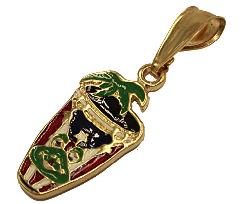 Diamantados of Florida Puerto Rico Bandera de Coqui Frog Bongo 18 K Chapado en Oro Colgante con Cadena de 22 Pulgadas