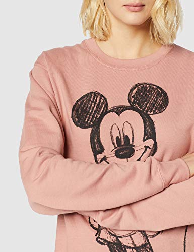 Disney Mickey Forward Sketch Sudadera, Rosa (Dusty Pink Ltpk), 44 (Talla del Fabricante: X-Large) para Mujer