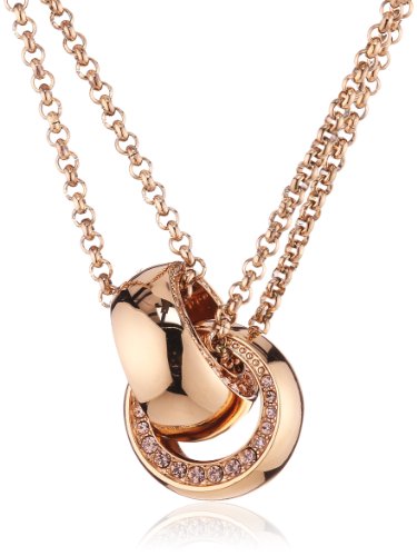 DKNY NJ1798040 Ladies Rose I.P CZ Linked Ring Necklace