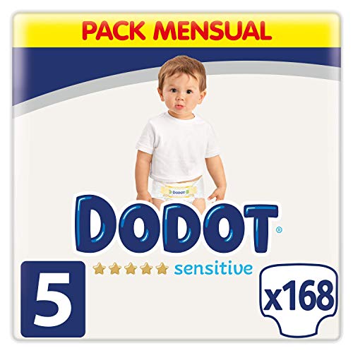 Dodot Sensitive pañales talla 5, 168 pañales, 11-16 kg