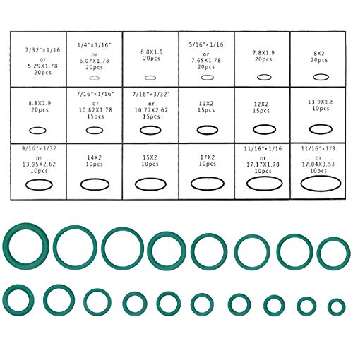 Dokpav Juego de aros tóricos, 270PCS 18 tamaños goma juntas tóricas Kit, aislamiento junta arandela, juntas tóricas para coche Auto reparación de vehículos Aire acondicionado