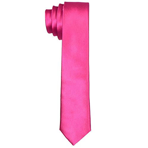 DonDon Corbata estrecha 5 cm de color fucsia - hecho a mano