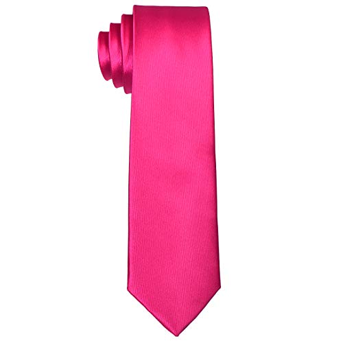 DonDon hombres corbata 7 cm business professional classica hecho a mano rosa para la oficina o eventos festivos