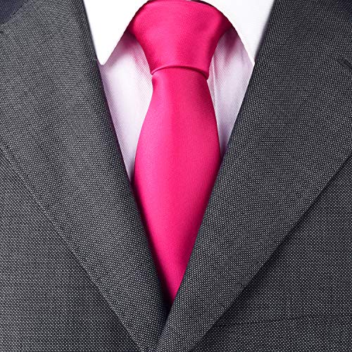 DonDon hombres corbata 7 cm business professional classica hecho a mano rosa para la oficina o eventos festivos