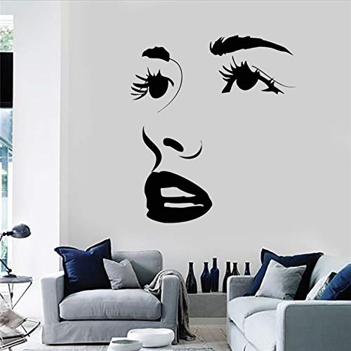 DongOJO Ojos Labios Etiqueta de la Pared Pegatinas para Salones de Belleza Novedades Fundadores Fondos de Pantalla Apliques Murales a Prueba de Agua 57x69 cm