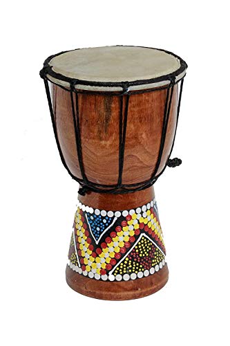 Double Duck products Tambor Djembe 20cm Altura Madera Profesional Bongo Comercio Justo