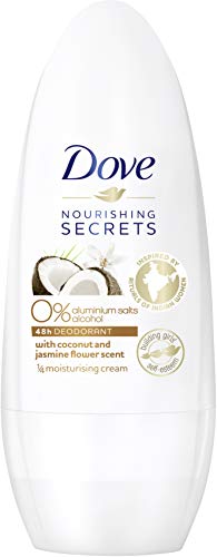 Dove – Cuidado secretos regenerador ritual de coco y flores de jazmín 0% desodorante Roll-On, 6 unidades (6 x 50 ml)