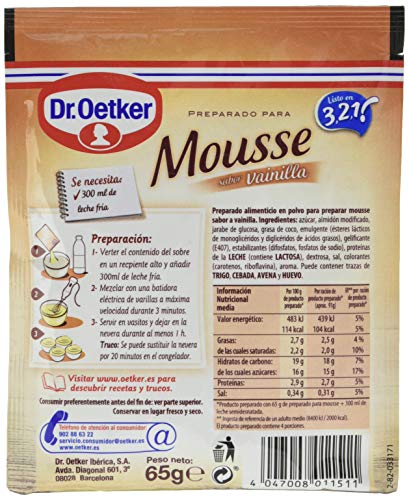 DR. OETKER preparado para mousse sabor vainilla sobre 65 gr