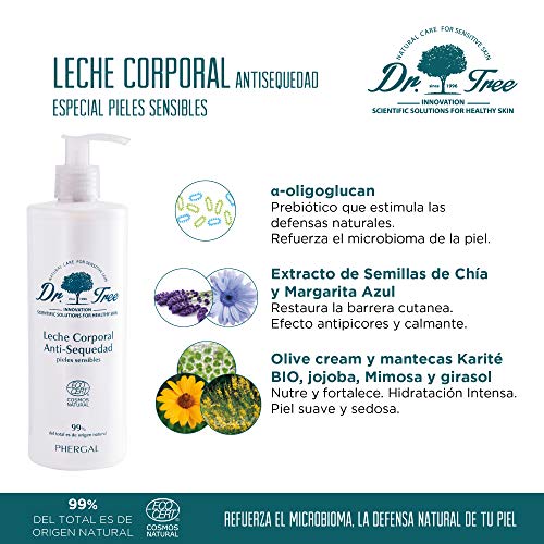 Dr. Tree. Leche Corporal Anti-Sequedad Pieles sensibles. 400 ml