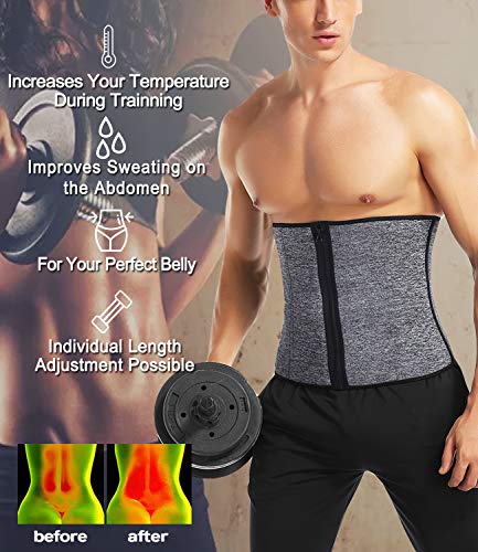 DUROFIT Faja Lumbar Ajustable Cinturón Lumbar Abdominal Faja Entrenamiento Mujer Reductor de Cintura y Abdomen Waist Trimmer para Deporte Fitness Gris M