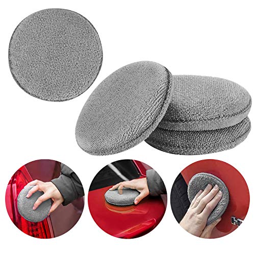 DY_Jin Juego de Limpieza para automóvil de 9 Piezas, toallitas de Limpieza Multiusos, paño de Microfibra para automóvil, con Cepillo para neumáticos, Guantes de Trabajo, Esponja(Gray)