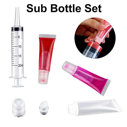 earlyad 50PCS 10ML Tubos de Brillo Labial vacíos con Tubo de Aguja de tolva Kit de fabricación de Base de Brillo de Labios Transparente DIY Brillo de Labios Bálsamo Contenedores cosméticos