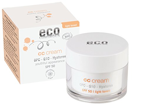 Eco Cosmetics CC Cream Q10 - Crema con SPF 50, tono claro