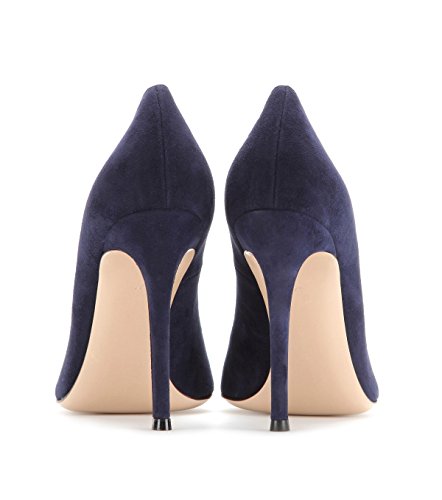 EDEFS Zapatos de Tacón para Mujer,Zapatos de tacón Alto 10 CM Navy EU37