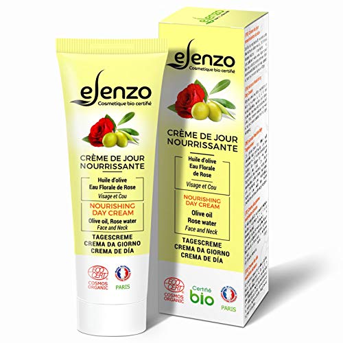 eLenzo • Crema de día orgánica • Crema hidratante facial y cuello • Aloe vera, agua de rosa, aceite de karité • Fabricada en Francia y certificada por Ecocert • Todo tipo de piel • 50 ml