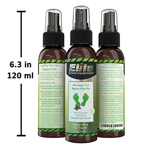 Elite Sportz Foot Spray for Shoes and Smelly Feet - Desodorante de zapatos - Fast Working Shoe Odor Spray and Foot Odor Eliminator - Aroma a Menta Fresca.