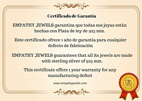 EMPATHY JEWELS Colgante Amuleto higa, Colgante Plata de Ley, Colgante puño de la Suerte, Especialmente para el Mal de Ojo, con Cadena de Plata de 40 cm. (Roja)