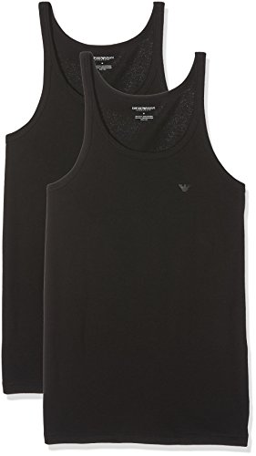 Emporio Armani 111612 Camiseta Interior, Negro (Black), Large (Tamaño del Fabricante:L) (Pack de 2) para Hombre