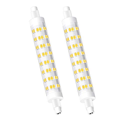 Eofiti Bombilla R7s LED 118mm 10W, LED R7s Blanco Frio 6000K Equivalente a 80W Halógeno Luz R7s 118mm Slim 900lm Lampara LED R7s 360° Ángulo de Haz 230V AC R7s LED 96 * 2835 SMD 83Ra Pack de 2