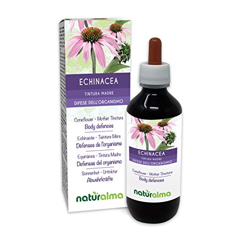 EQUINÁCEA (Echinacea angustifolia) raíces Tintura Madre sin alcohol NATURALMA | Extracto líquido gotas 200 ml | Complemento alimenticio | Vegano