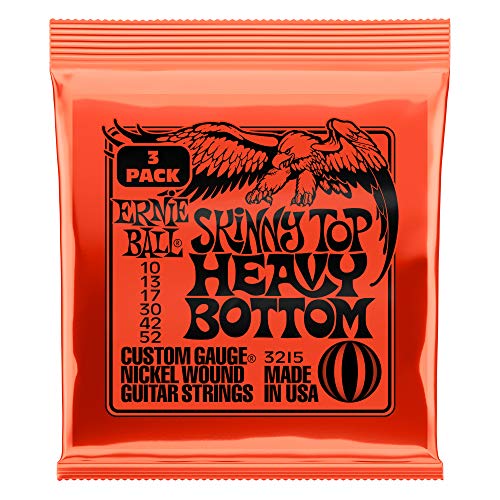 Ernie Ball Skinny Top Heavy Bottom Slinky Nickel Wound Cuerdas para guitarra eléctrica 3 Pack - 10-52 Gauge