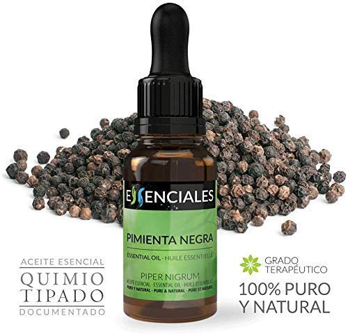 Essenciales - Aceite Esencial de Pimienta Negra, 100% Puro, 10 ml | Aceite Esencial Piper Nigrum