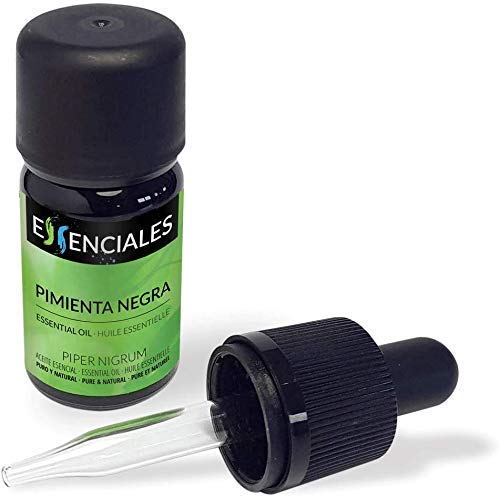 Essenciales - Aceite Esencial de Pimienta Negra, 100% Puro, 10 ml | Aceite Esencial Piper Nigrum